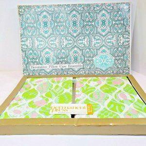 Vtg NOS Jay Franco Pink Green Kodel & Cotton 2 Pillowcase set Flowers Daisy Fern
